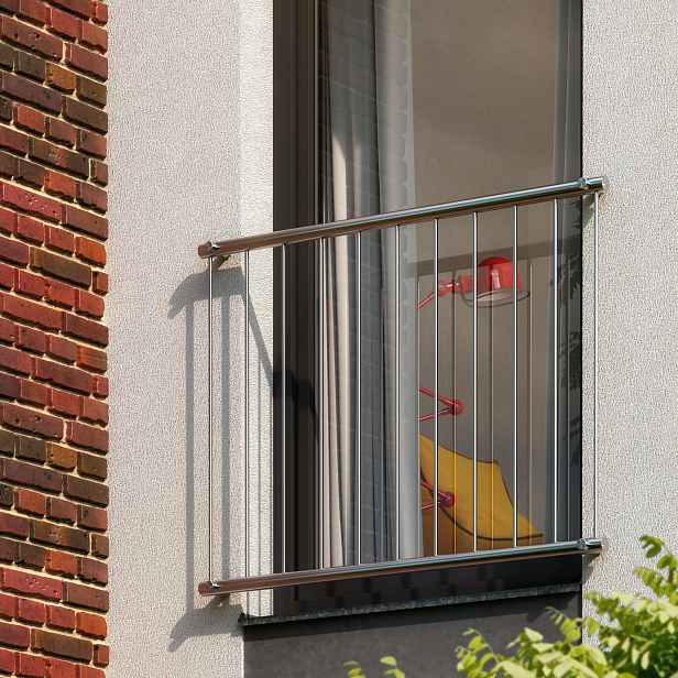 Zábradlí nerezové se svislou výztuží PHOENIX rozteč kotvení 1460 mm s madlem