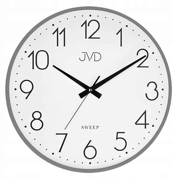 Šedé Čitelné Tiché Elegantní Kovové Nástěnné Hodiny Jvd HK4129.3 35 cm
