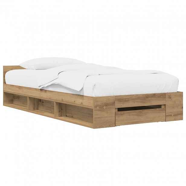 vidaXL Rám postele s úložným prostorem Dub artisan 80 x 200 cm