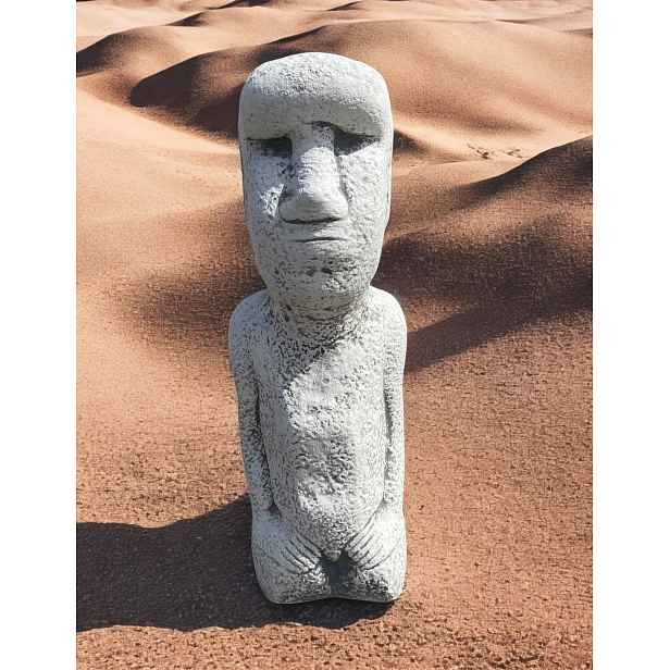 Betonová figurka Socha Moai, socha z Velikonočního ostrova, dekorativní figurky
