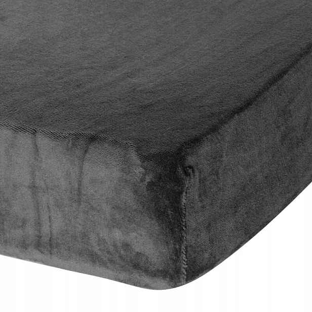 Prostěradlo z mikrovlákna 180x200 Flano ocelové s vysokou matrace 30 cm