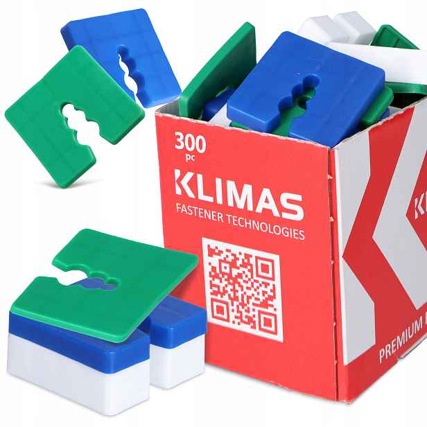 300 x Distanční Podložky 4-15 mm Vyrovnávací šrouby oken Klíny Montáž D4