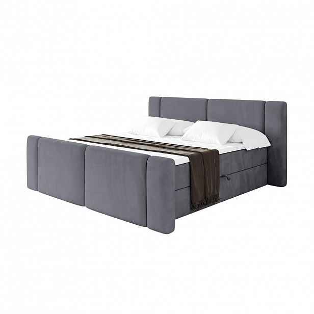 ALTDECOR POSTEL boxspring s matrací H3 - EVON Zanozek - 160x200 cm Tmavě šedá