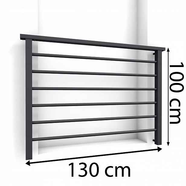Alu Light Francouzský balkon 130 cm Balustrada Ral