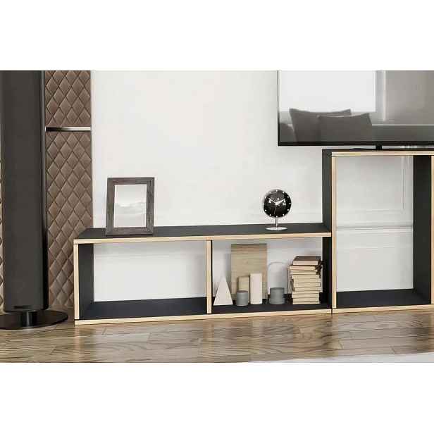 Casarredo Modulární regál TETRIS barva grafit/craft zlatý