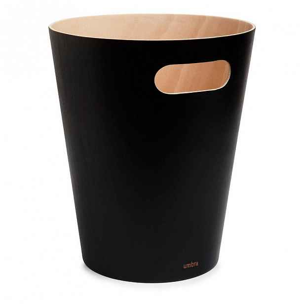 Černý odpadkový koš Umbra Woodrow, 7,5 l