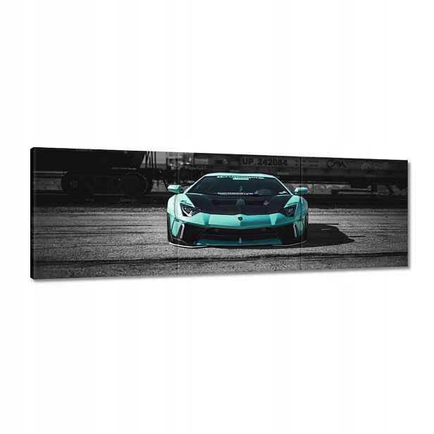 Obrazy 120x40 Tyrkysové Lamborghini