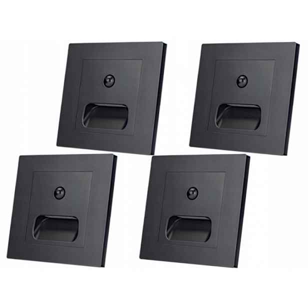 4x Svítidlo Lampa Led 230V Schodišťová lampa na schody Snímač pohybu