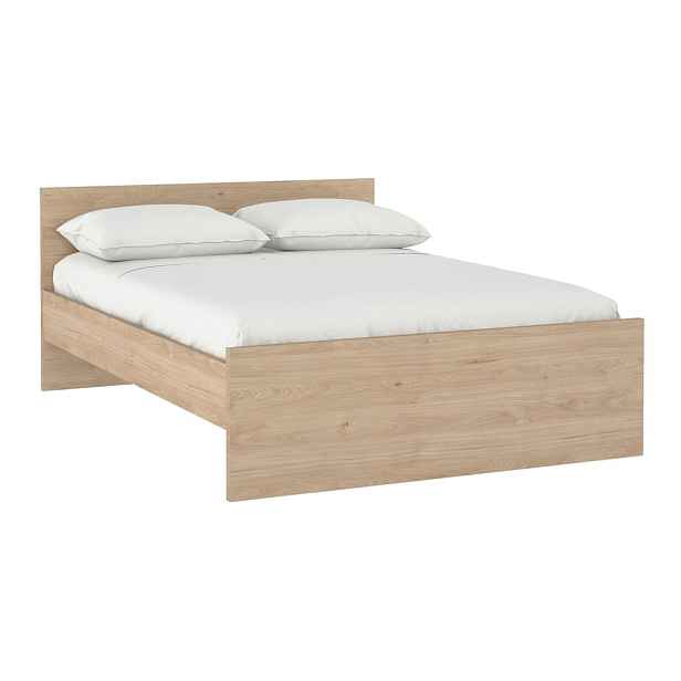 Dvoulůžková postel v dekoru dubu v přírodní barvě 160x200 cm Naia – Tvilum