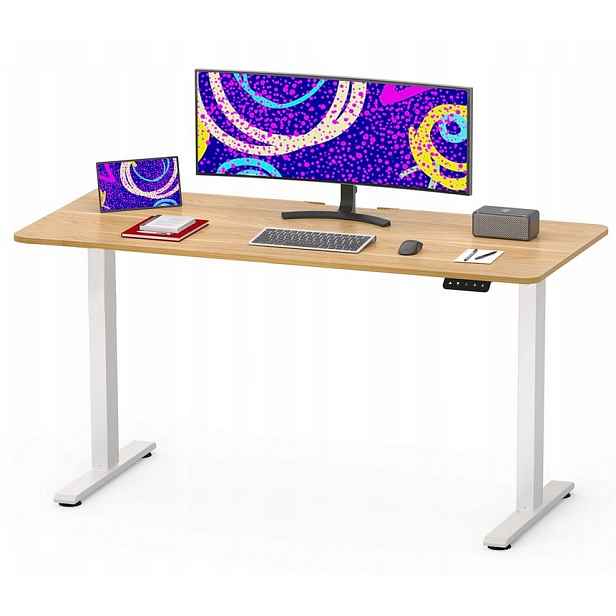 Elektrický Psací Stůl Nastavitelný 120X60 Jednodílná Paměťová Deska Výšky
