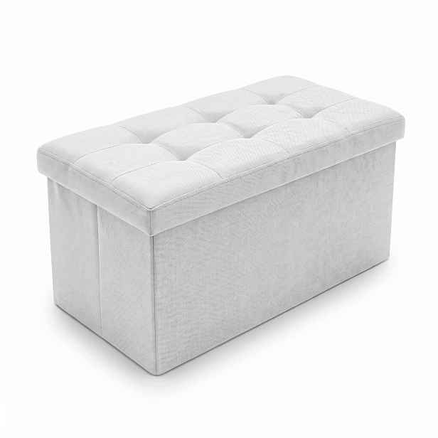 Taburet S Úložným Prostorem 76X38X38 CM Béžová, Polyester