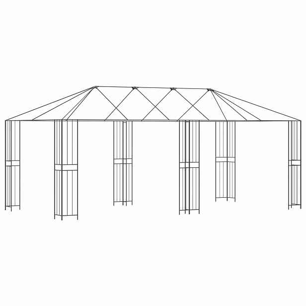 vidaXL Rám altánu bez látky altánu 6 x 3 m Černá Ocel