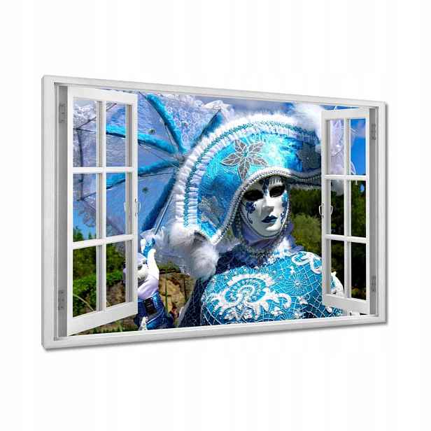 Obrazy 90x60 Modrá maska Karneval