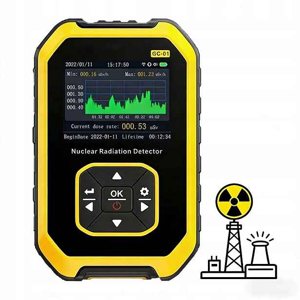 GC01 Geigerův měřič, tester ionizujícího záření, dozimetr
