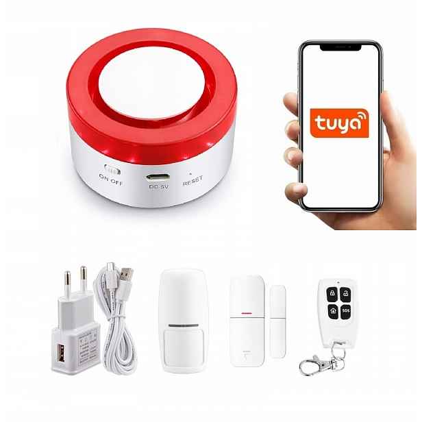 Bezdrátová Zabezpečovací Siréna WiFi Tuya Smart