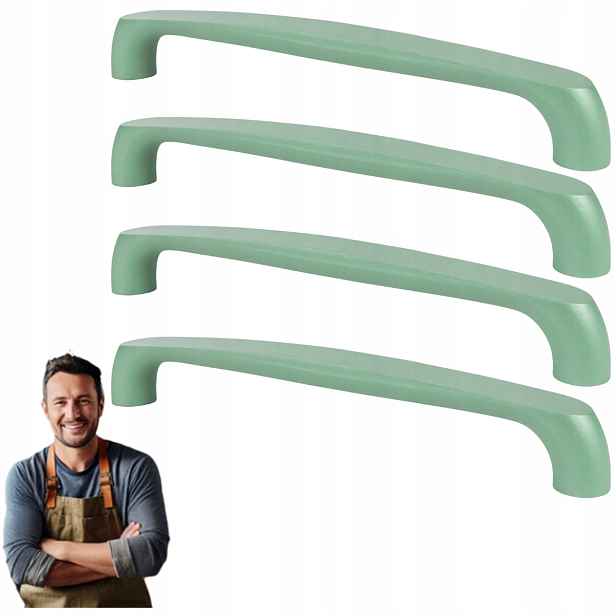 Nábytková Úchytka Dřevěný do skříňky Zásuvky Pastelo 160 mm Zelený 4ks