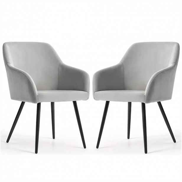 Set 2x jídelní čalouněná židle EVORIA - šedá / černá