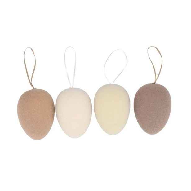 Set 4ks závěsné přírodní velikonoční vejce Egg Easter Flock - Ø 7*10 cm daan kromhout