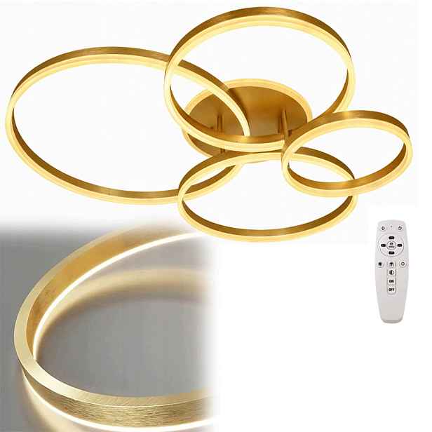 Led Lampa Ring Zlatá stropní svítidlo Led Stropní svítidlo Dálkový Ovladač