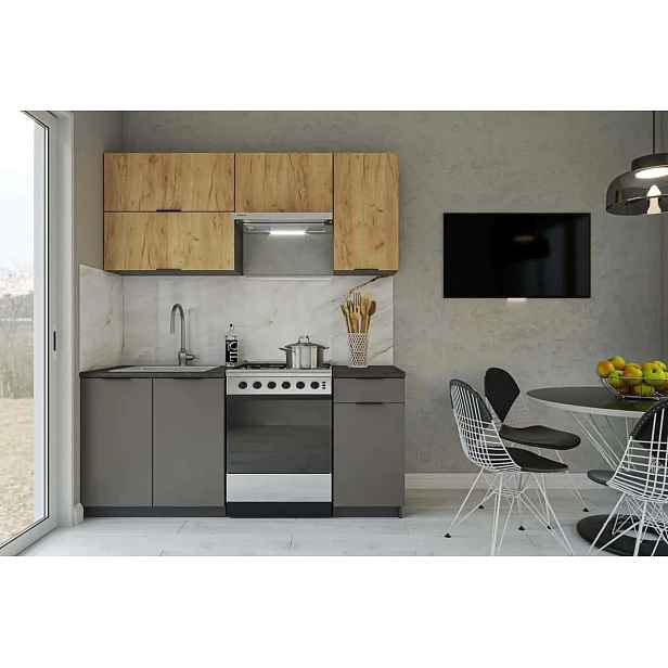 Casarredo Kuchyňská linka KARI 180 zlatý dub kraft/grafit