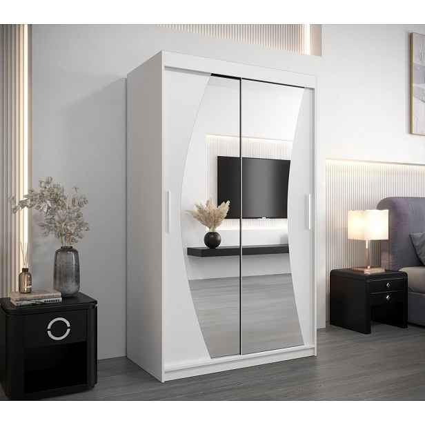 Skříň s posuvnými dveřmi AGATA - 120 cm, bílá
