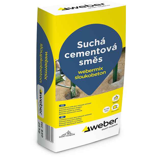 Směs suchá cementová webermix sloupkobeton 25 kg