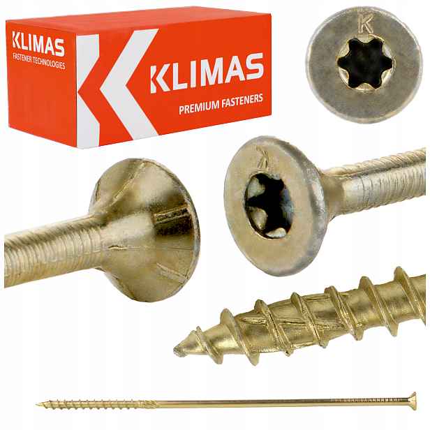 Vruty do dřeva Torx 8x280 mm 50 ks tesařské kuželové Klimas Wkcs