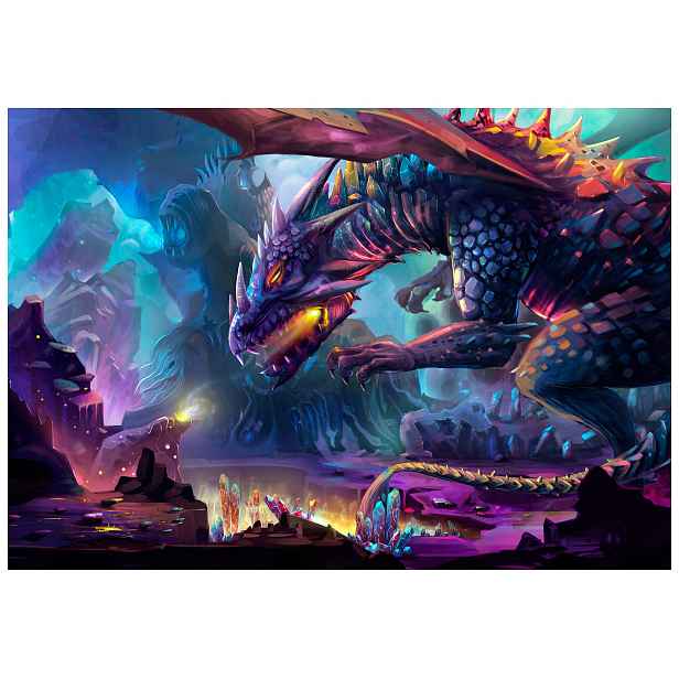 Fototapeta Drak v křišťálové jeskyni fantazie do pokoje 208x146 lepidlo