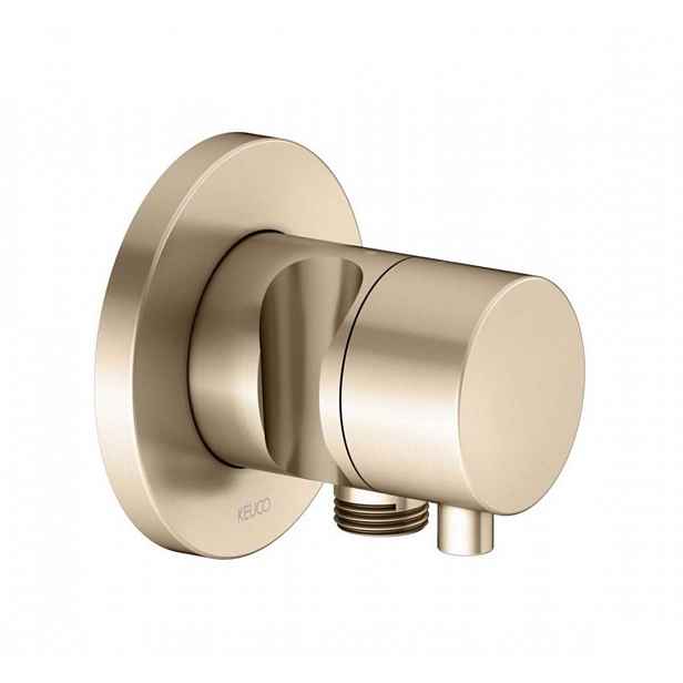 Keuco IXMO Comfort - Uzavírací ventil pod omítku, s připojením a držákem sprchy, kartáčovaný bronz 59541031201