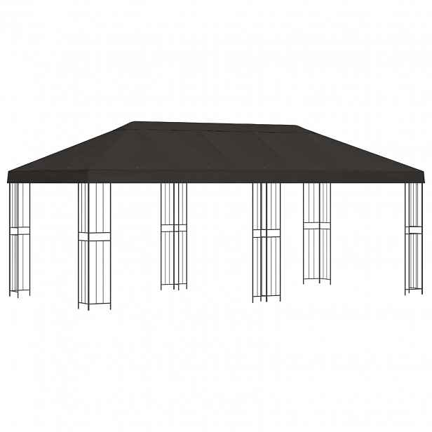 vidaXL Zahradní altán 6 x 3 m Antracitová Polyester a ocel 190 gsm