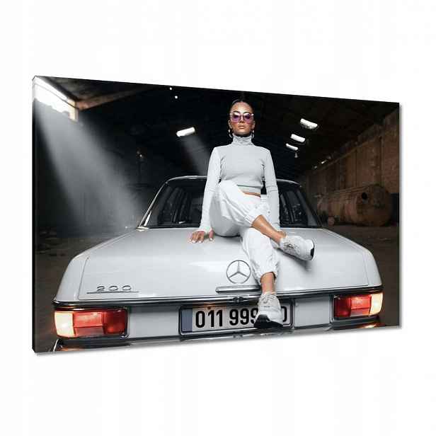 Obrazy 120x80 Bílá klasika Mercedes 200