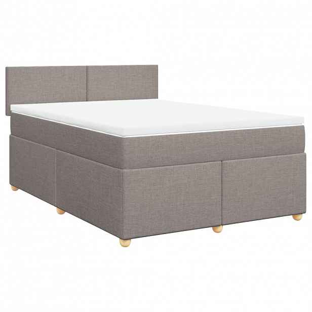 vidaXL Box spring postel s matrací taupe 140x190 cm textil