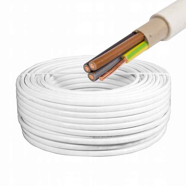 Kabel Ydy 4X2,5 450/750V drát kulatý bílý O12 mm Damir (balení 100 m)