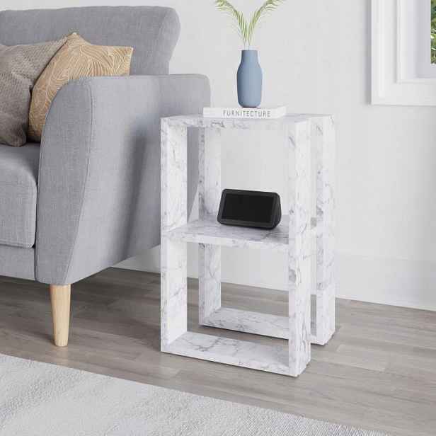 Noční stolek Houseland Lonie mramor Carrara