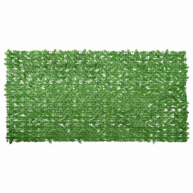 vidaXL Balkónová zástěna se zelenými listy 300 x 150 cm