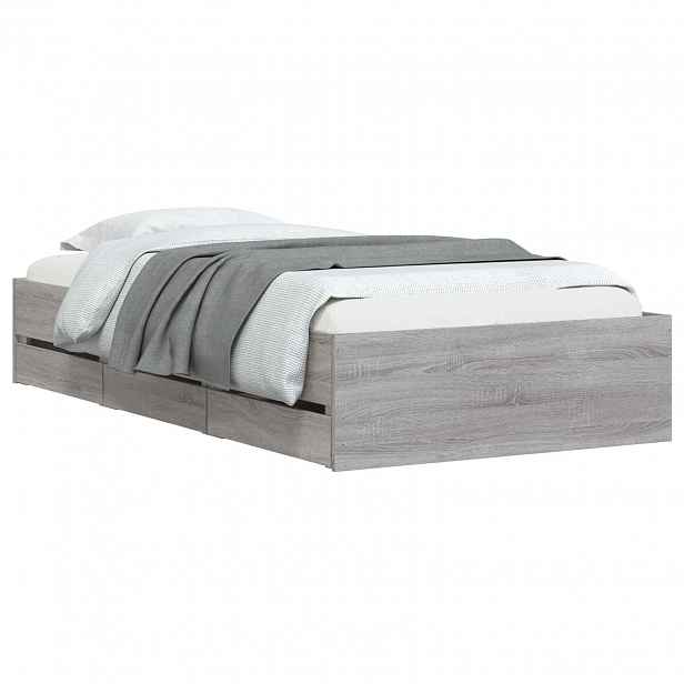 vidaXL Rám postele s úložným prostorem Betonově šedá Kompozitní dřevo