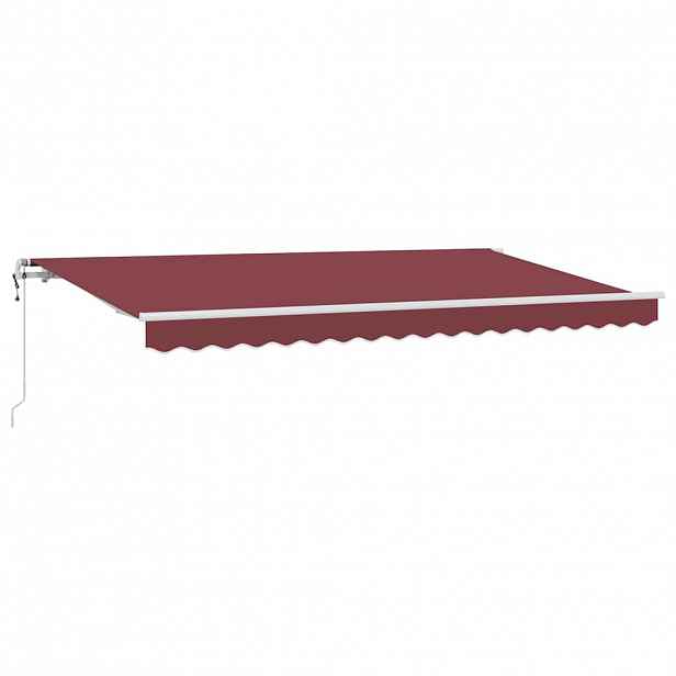 vidaXL Stahovací markýza Vínová 350 x 200 cm textil