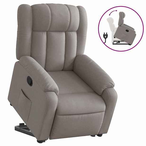 vidaXL Zvedací polohovací křeslo taupe textil