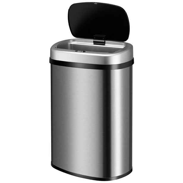 Juskys 106969 odpadkový koš 50 l bezdotykový stříbrný