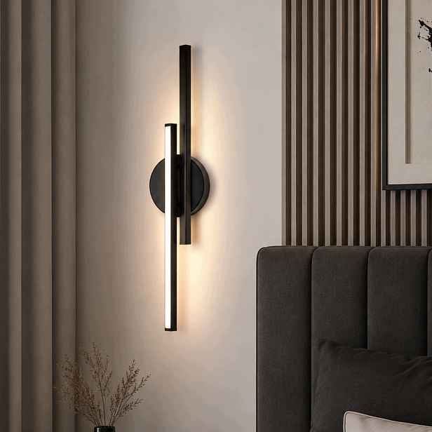 Moderní nástěnná lampa Led 3000K 9W, černá, 60 cm