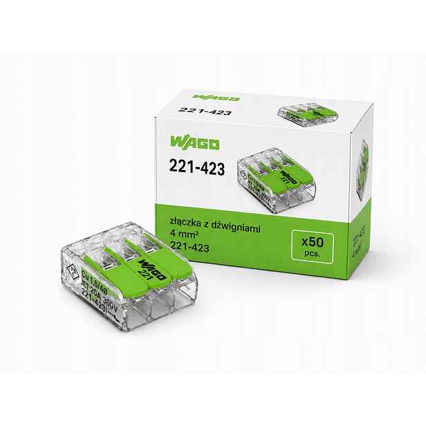 Wago spojka s pákami 4 mm² 221-423