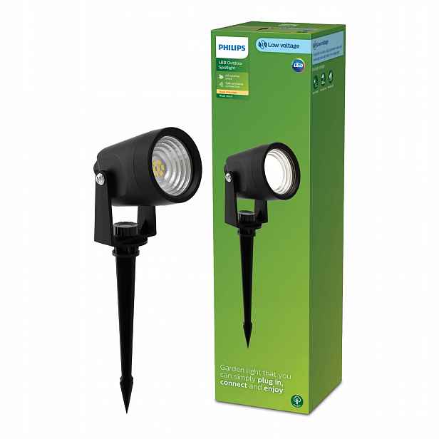 Zahradní reflektorová Led lampa 1.5W 180lm 2700K Černá Reuel Ultra Philips