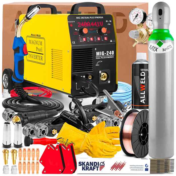 Poloautomatický Magnum Mig 240 Dual Puls 230V 240A Synergie Mma Tig Svařování