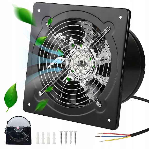 Silný nástěnný koupelnový ventilátor 50W 7'' 90Pa Tichý