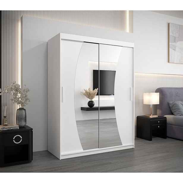 Skříň s posuvnými dveřmi ANABELA - 150 cm, bílá