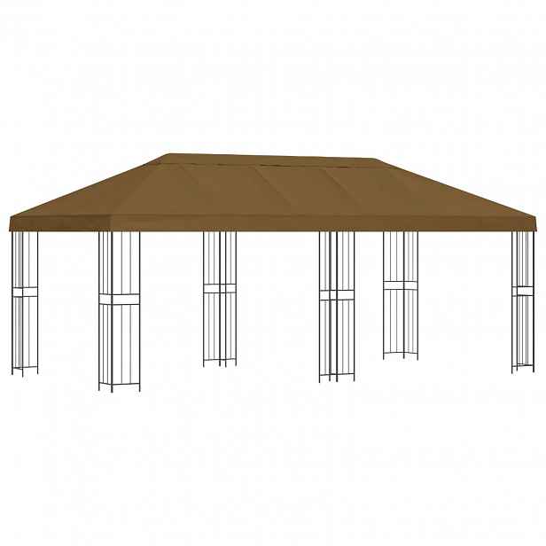 vidaXL Zahradní altán 6 x 3 m Taupe Polyester a ocel 190 gsm