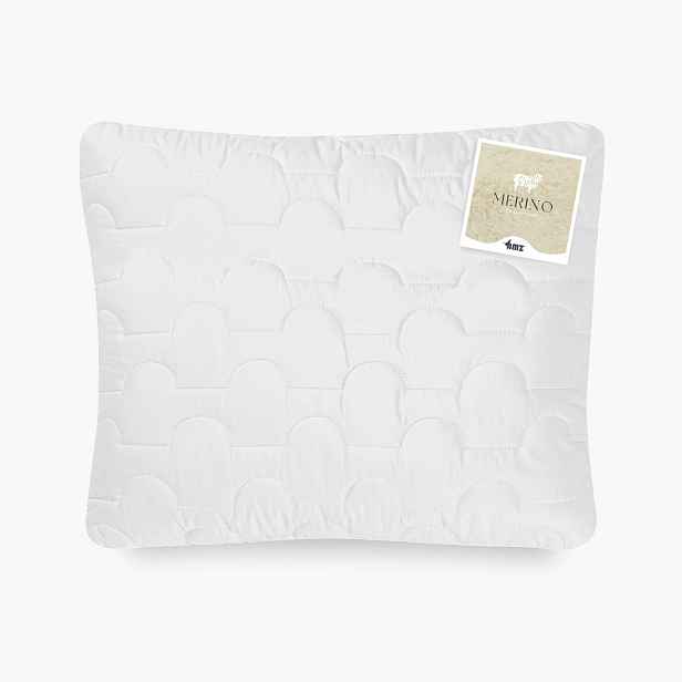 Polštář vlněný 50x60 bílý prošívaný bez zipu 550 g Merino