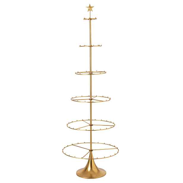 Exkluzivní zlatý kovový vánoční strom na ozdoby Tree Gold – 66*66*196 cm J-Line by Jolipa