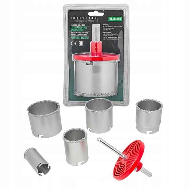 Korunkový Vrták, sada jádrových vrtáků pro gresovou glazuru 7 Ks 33 53 67 73 83 mm