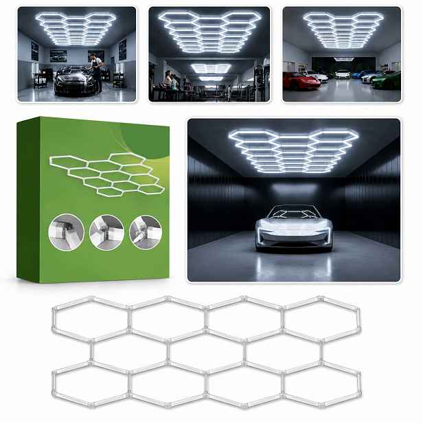 Led lampa Hexagon Panel Osvětlení Dílna Garáž Dům 300x516 cm 6500K